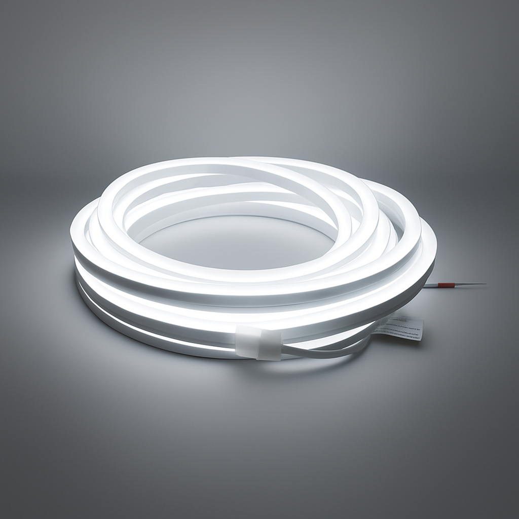 6x12mm Dış Mekan Neon LED – 8W 12V Yandan Bükmeli – Beyaz 5m