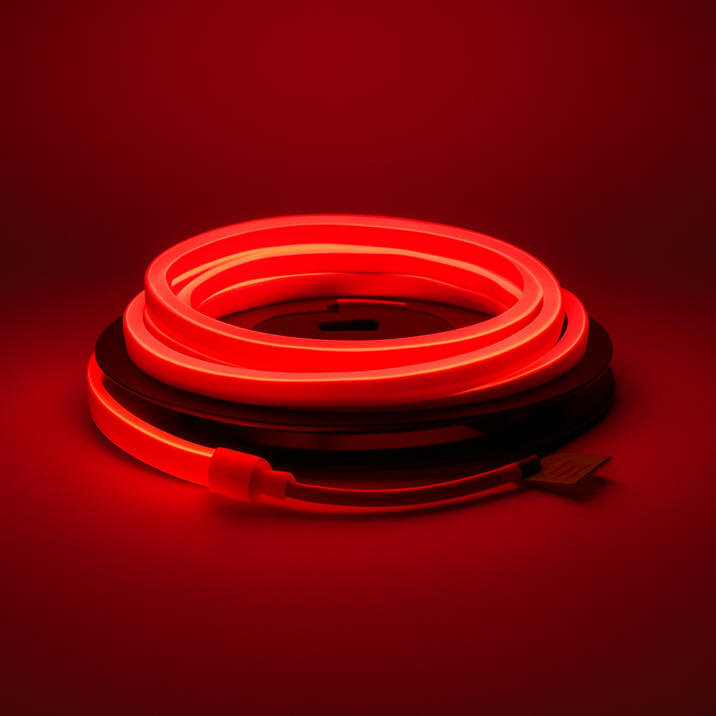 13mm Dış Mekan Neon LED – 18W 24V Üstten Bükmeli – Kırmızı 5m