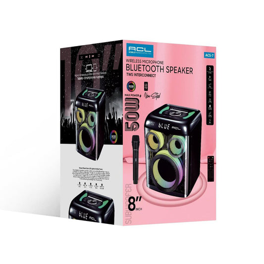 50W 8 İnç RGB Işıklı Mikrofonlu Bluetooth Hoparlör