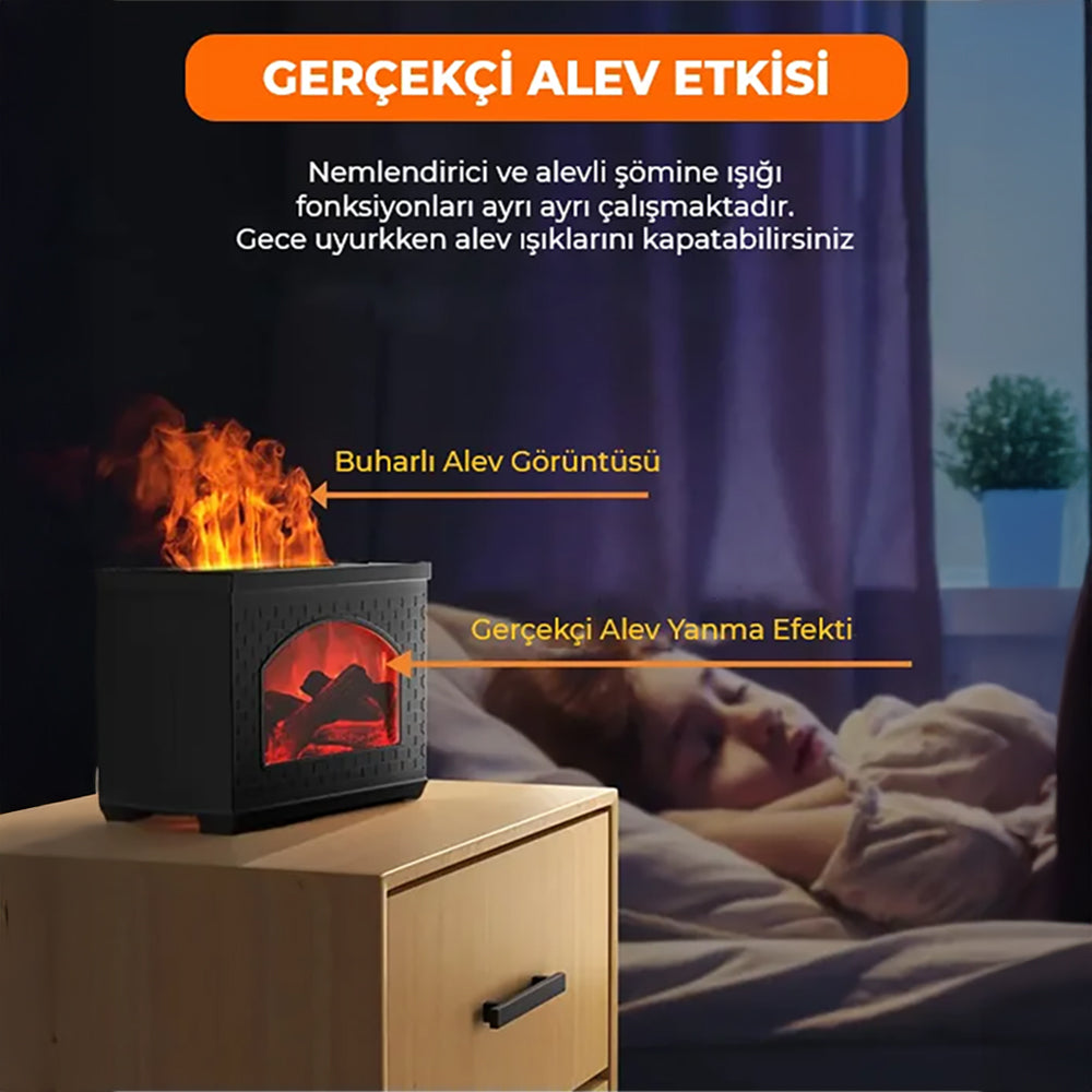 270ml Alev Efektli Ultrasonik Aromaterapi Hava Nemlendirici