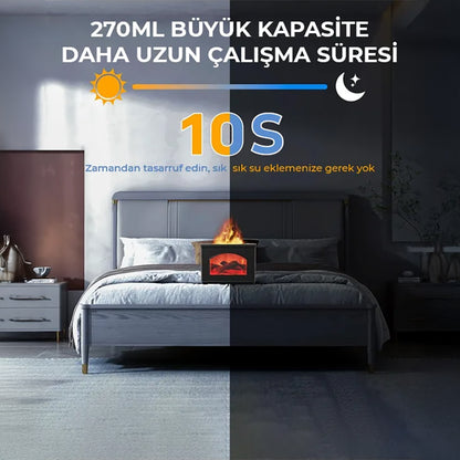 270ml Alev Efektli Ultrasonik Aromaterapi Hava Nemlendirici