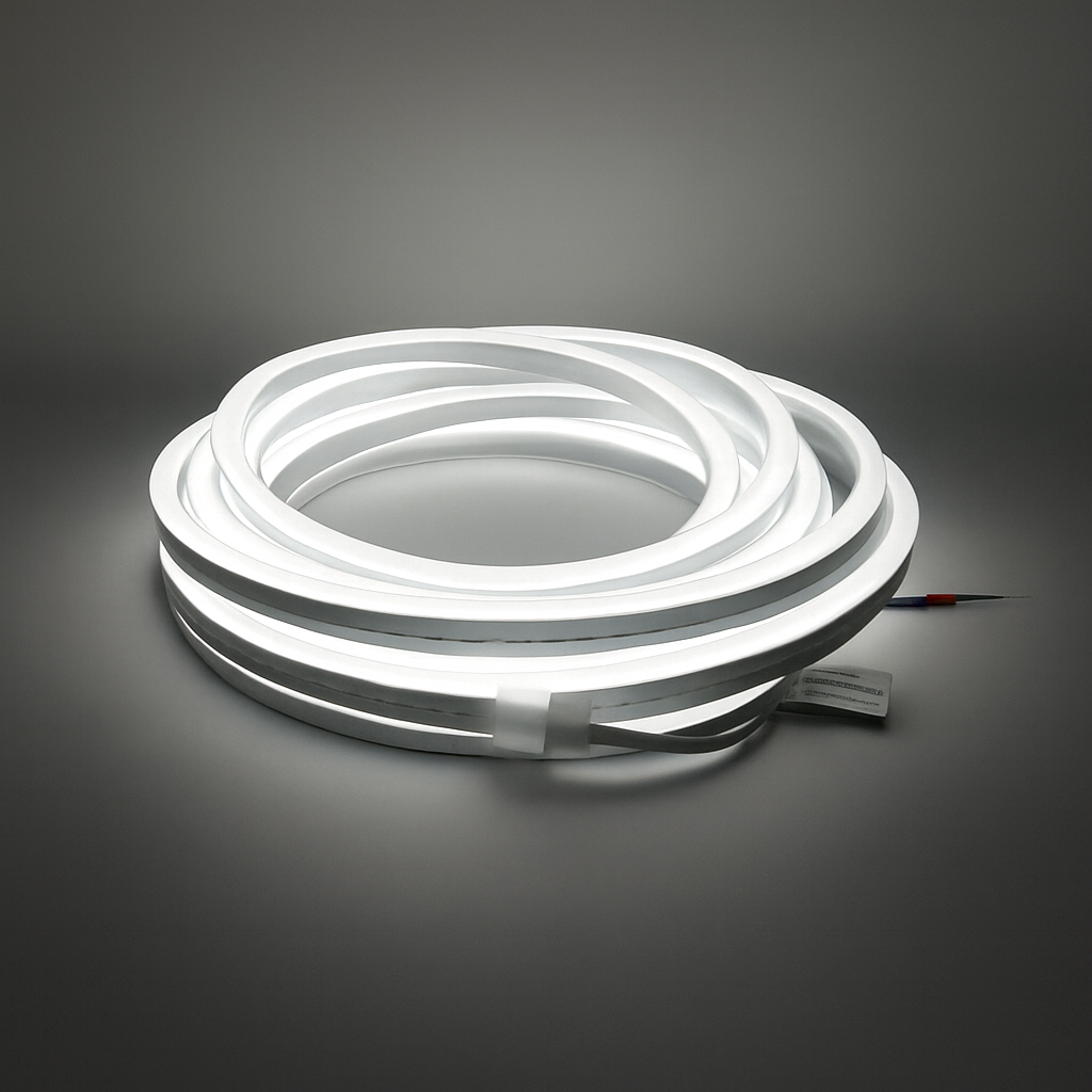 6x12mm Dış Mekan Neon LED – 8W 12V Yandan Bükmeli – Natürel Beyaz 5m