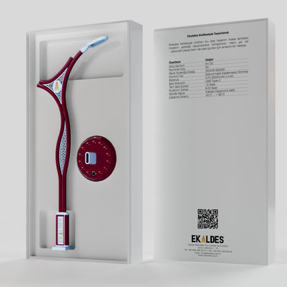 Dekoratif Masa Lambası (Bordo-Mavi)